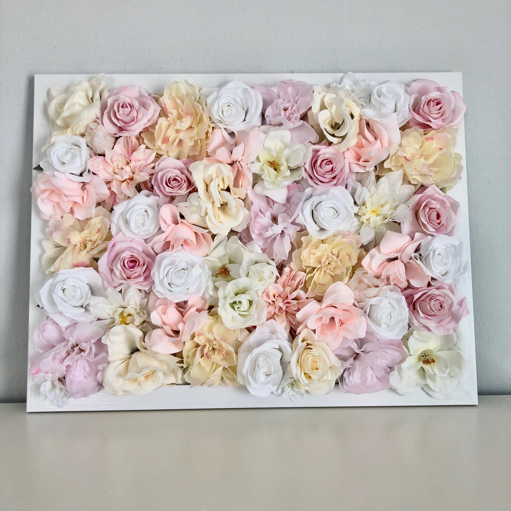 Custom floral wall backdrop for baby shower and bridal shower events