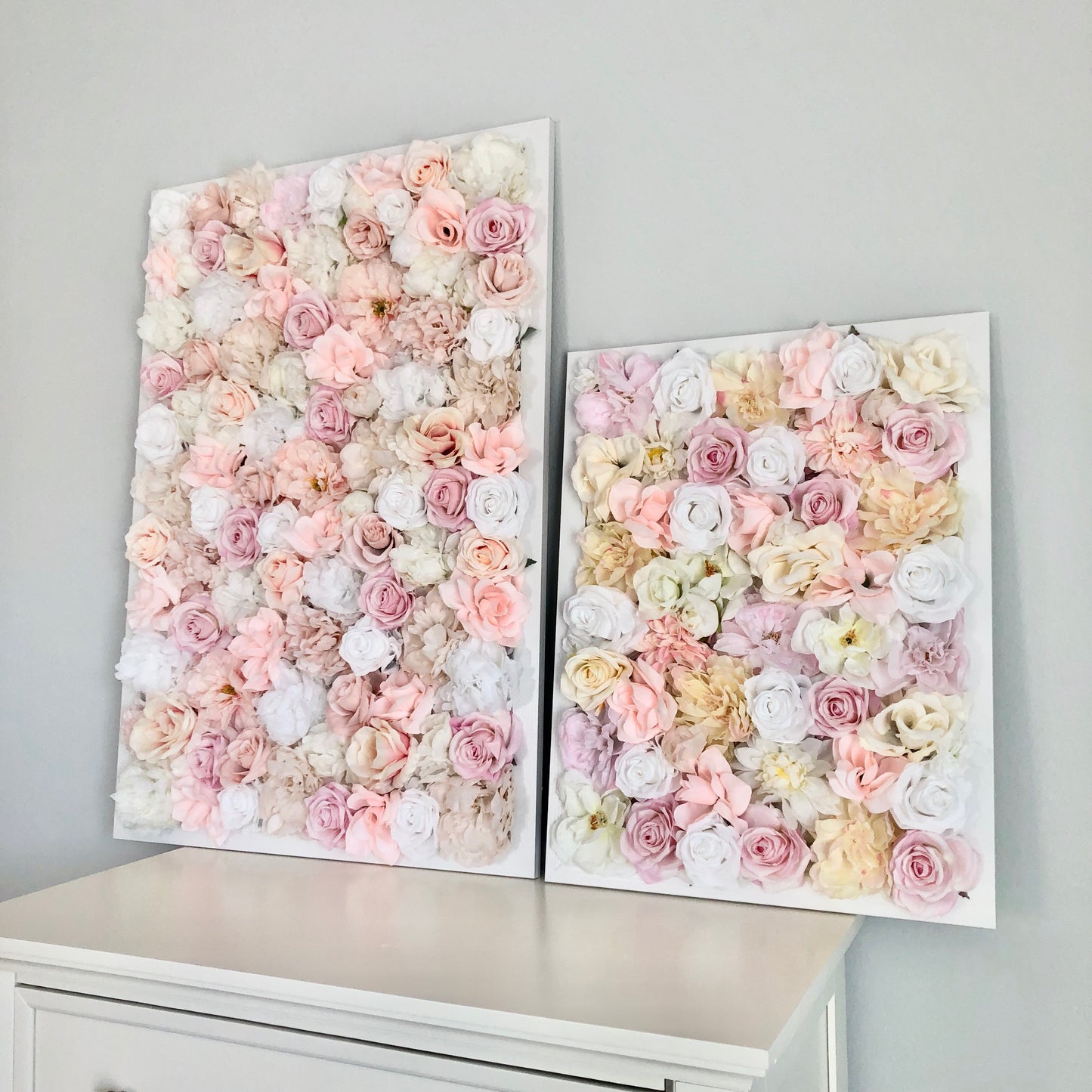 Custom floral wall backdrop for baby shower and bridal shower events