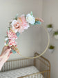 Floral Hoop Wreath, Nursery Floral Wreath, Nursery Wall Decor Girl, Photo Prop Wreath, Baby Shower Wreath Girl Nursery, Farmhouse Decor