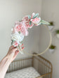 Floral Hoop Wreath, Nursery Floral Wreath, Nursery Wall Decor Girl, Photo Prop Wreath, Baby Shower Wreath Girl Nursery, Farmhouse Decor