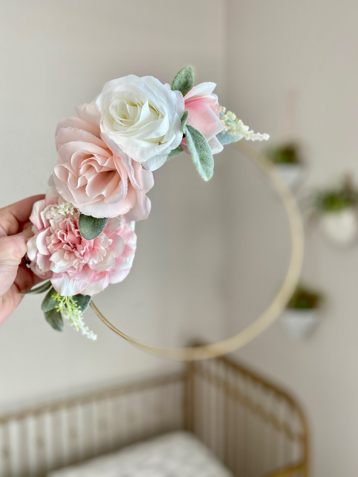 Floral Hoops Wreath Custom Modern Wall Gallery Backdrop