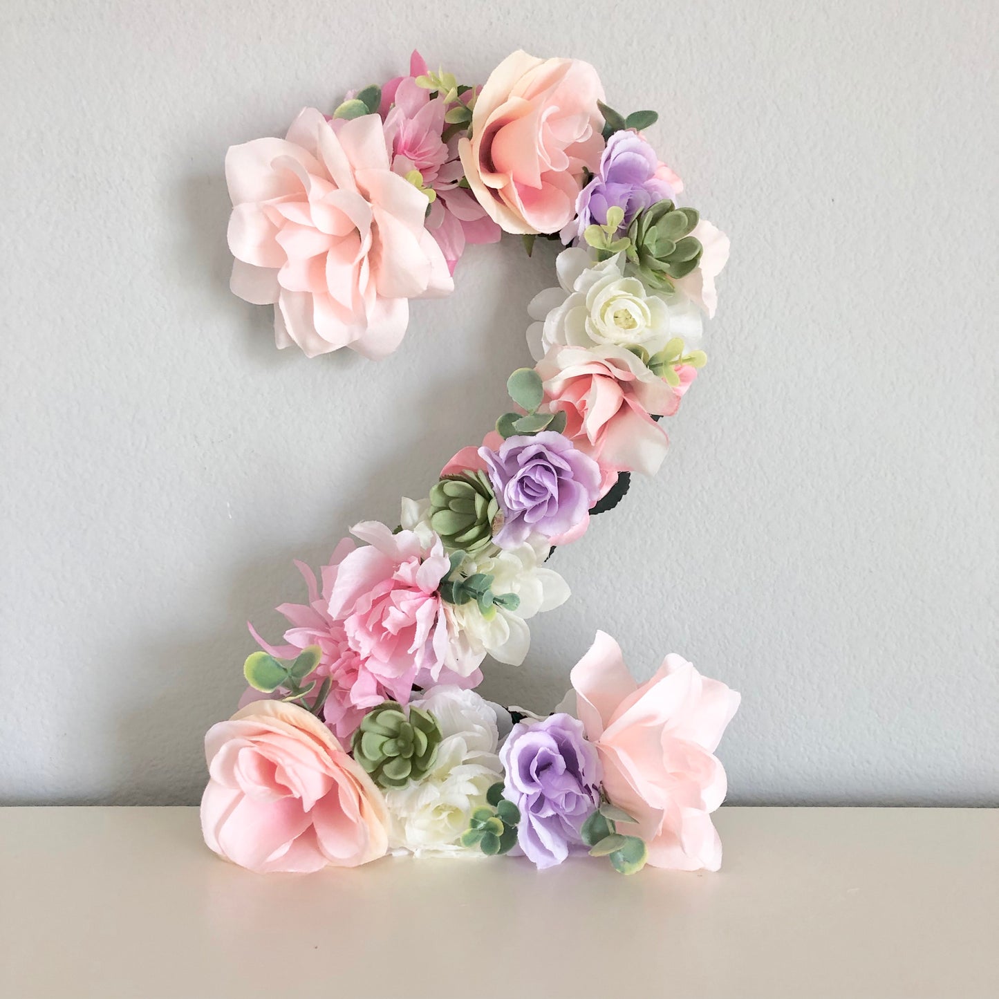 Flower Letter Wall Art Personalized Decor