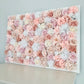 Blush and mauve silk flower wall for girl nursery and baby shower decor