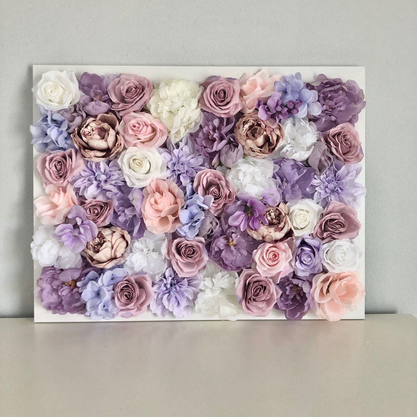 Lavender rose flower wall floral altar ceremony backdrop