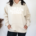 Small Business Owner Sweatshirt puff print sand crew neck front view