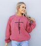 Faith sweatshirt black color option soft cotton-poly blend
