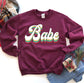 Babe sweatshirt in Heather Gray color option