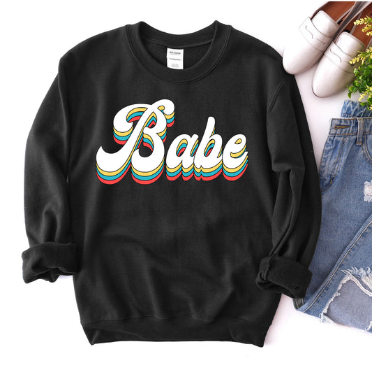 Babe sweatshirt in Black, air-jet spun yarn soft fleece