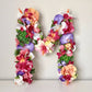 personalized flower letter tropical Hawaiian for girl birthday party decor