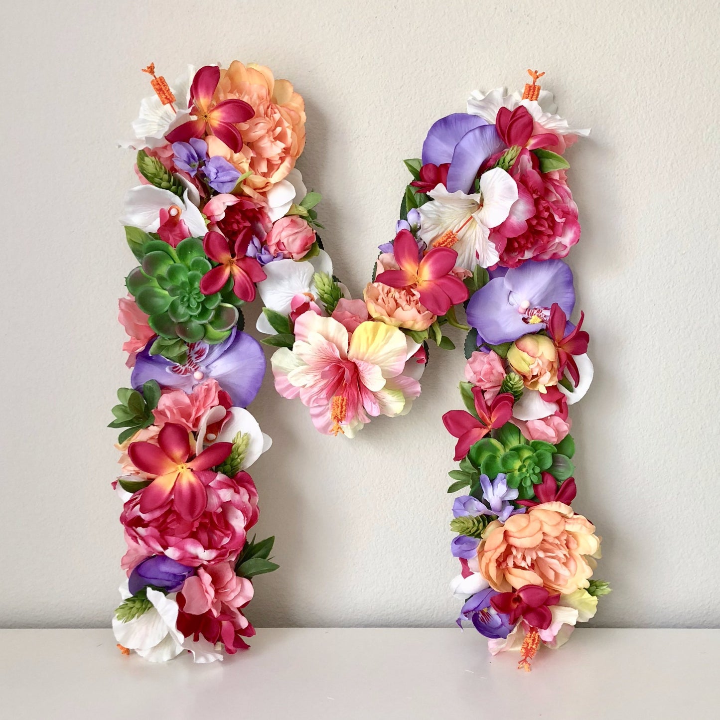 personalized flower letter tropical Hawaiian for girl birthday party decor