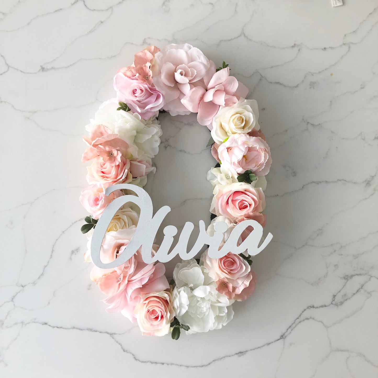 floral letter name sign party photo backdrop prop