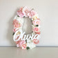 personalized floral letter name sign baby shower backdrop