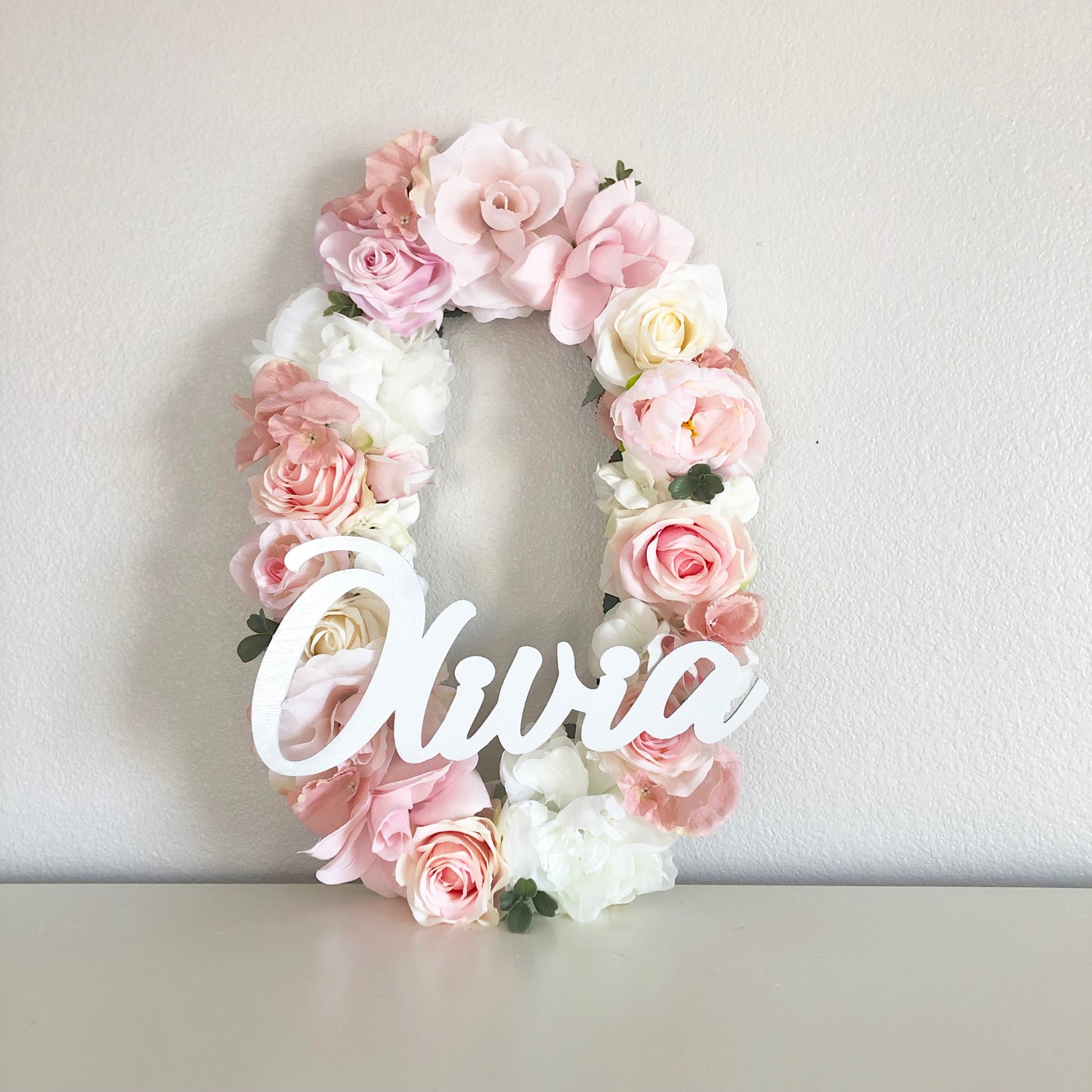 personalized floral letter name sign baby shower backdrop