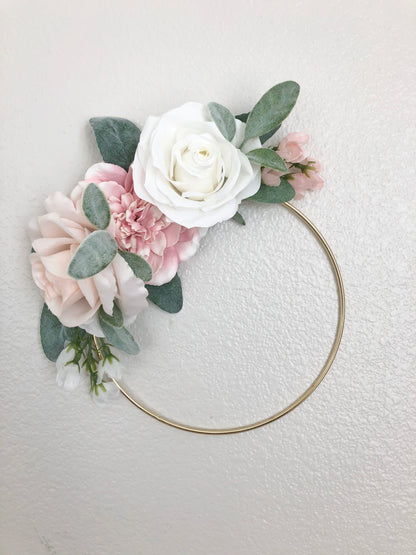 Girl Nursery Wall Decor Girl, Blush Nursery Decor Floral Nursery, Floral Hoop Wreath Decor, Bridal Shower Decor, Baby Shower Decor Girl