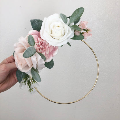 Girl Nursery Wall Decor Girl, Blush Nursery Decor Floral Nursery, Floral Hoop Wreath Decor, Bridal Shower Decor, Baby Shower Decor Girl