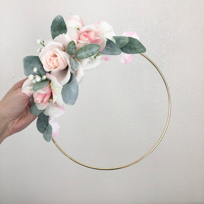 Girl Nursery Wall Decor Girl, Blush Nursery Decor Floral Nursery, Floral Hoop Wreath Decor, Bridal Shower Decor, Baby Shower Decor Girl