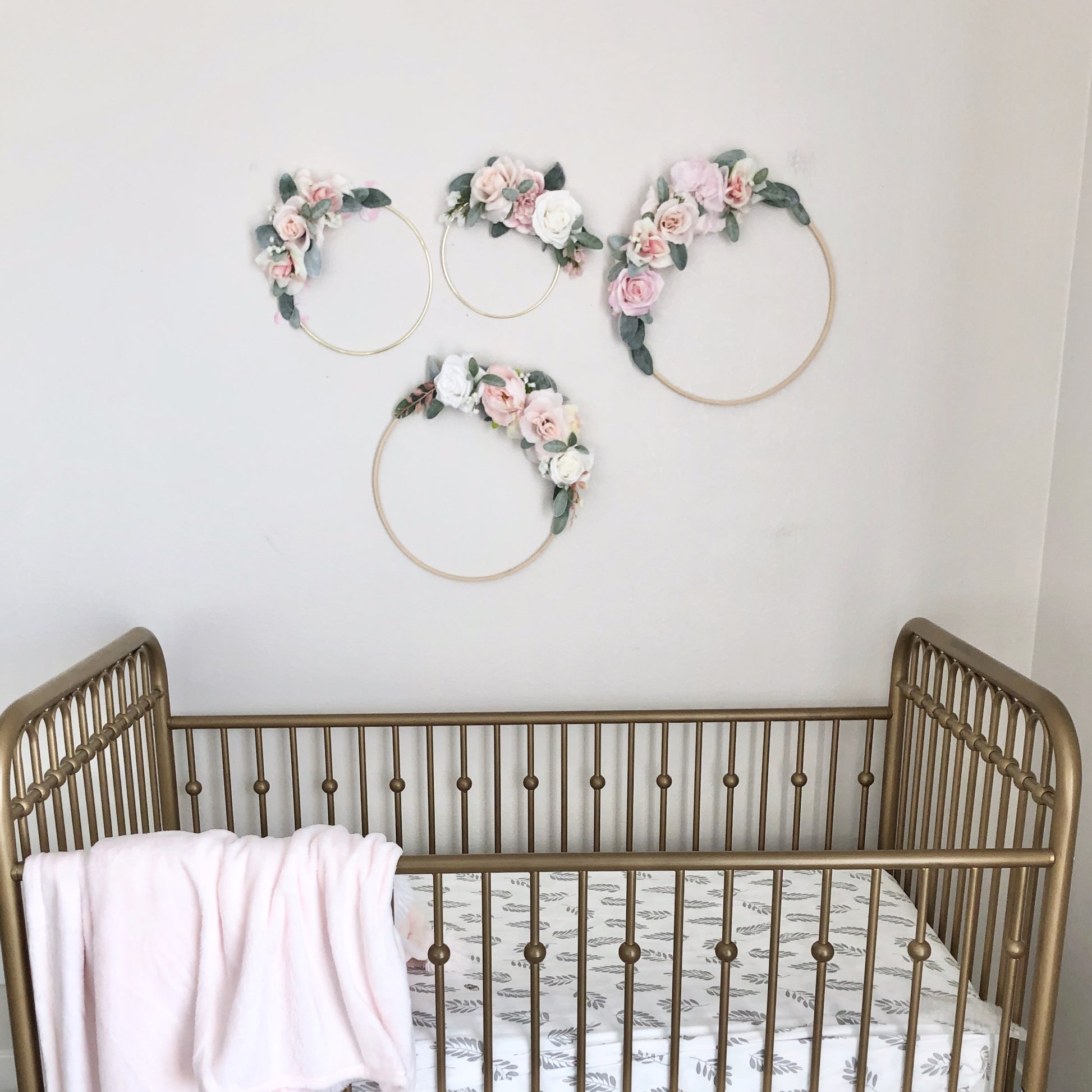 Girl Nursery Wall Decor Girl, Blush Nursery Decor Floral Nursery, Floral Hoop Wreath Decor, Bridal Shower Decor, Baby Shower Decor Girl