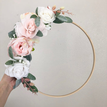 Girl Nursery Wall Decor Girl, Blush Nursery Decor Floral Nursery, Floral Hoop Wreath Decor, Bridal Shower Decor, Baby Shower Decor Girl