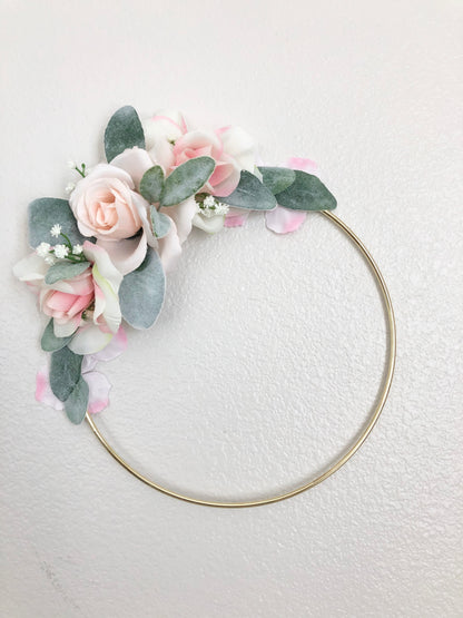 Girl Nursery Wall Decor Girl, Blush Nursery Decor Floral Nursery, Floral Hoop Wreath Decor, Bridal Shower Decor, Baby Shower Decor Girl