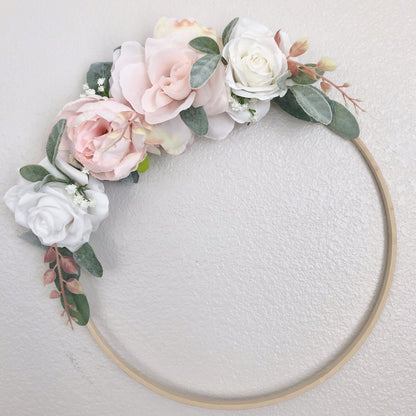 Girl Nursery Wall Decor Girl, Blush Nursery Decor Floral Nursery, Floral Hoop Wreath Decor, Bridal Shower Decor, Baby Shower Decor Girl