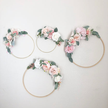 Girl Nursery Wall Decor Girl, Blush Nursery Decor Floral Nursery, Floral Hoop Wreath Decor, Bridal Shower Decor, Baby Shower Decor Girl