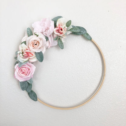 Girl Nursery Wall Decor Girl, Blush Nursery Decor Floral Nursery, Floral Hoop Wreath Decor, Bridal Shower Decor, Baby Shower Decor Girl