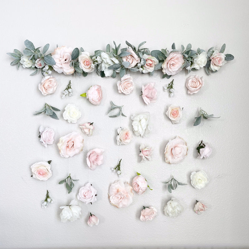 Flower Wall Hanging, Boho Baby Shower, Boho Bridal Shower Decor, Girl Nursery Decor Girl, Over the Crib Sign, Floral Wall, Flower Curtain