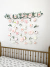 Flower Wall Hanging, Boho Baby Shower, Boho Bridal Shower Decor, Girl Nursery Decor Girl, Over the Crib Sign, Floral Wall, Flower Curtain