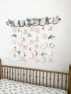 Flower Wall Hanging, Boho Baby Shower, Boho Bridal Shower Decor, Girl Nursery Decor Girl, Over the Crib Sign, Floral Wall, Flower Curtain