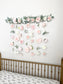 Flower Wall Hanging, Boho Baby Shower, Boho Bridal Shower Decor, Girl Nursery Decor Girl, Over the Crib Sign, Floral Wall, Flower Curtain