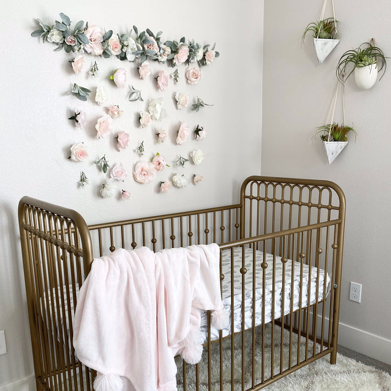 Flower Wall Hanging, Boho Baby Shower, Boho Bridal Shower Decor, Girl Nursery Decor Girl, Over the Crib Sign, Floral Wall, Flower Curtain