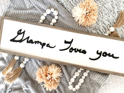 Custom Handwriting Sign, Personalized Wood Sign, Keepsake Gift, Memorial Sign, Memorial Gift, Laser Cut Handwriting Gift, Nursery Decor