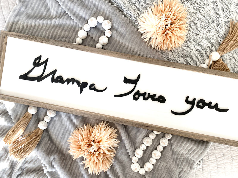 Custom Handwriting Sign, Personalized Wood Sign, Keepsake Gift, Memorial Sign, Memorial Gift, Laser Cut Handwriting Gift, Nursery Decor