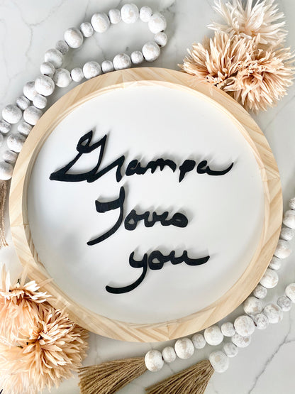 Custom Handwriting Sign, Personalized Wood Sign, Keepsake Gift, Memorial Sign, Memorial Gift, Laser Cut Handwriting Gift, Nursery Decor