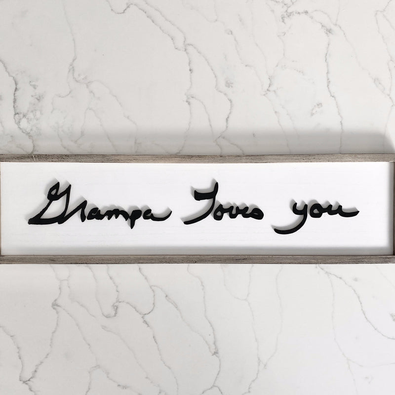 Custom Handwriting Sign, Personalized Wood Sign, Keepsake Gift, Memorial Sign, Memorial Gift, Laser Cut Handwriting Gift, Nursery Decor