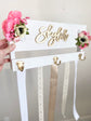 Custom bow and headband holder with 3D name sign, multiple background options