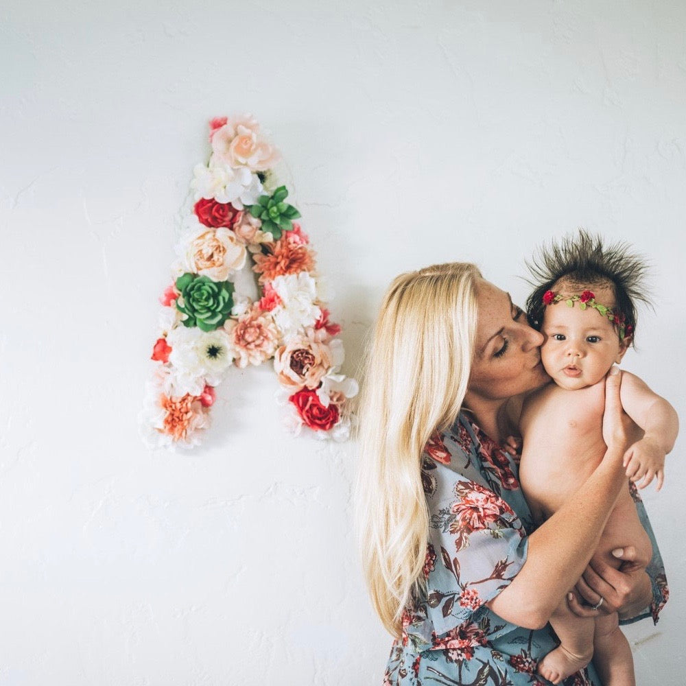newborn photo shoot prop first birthday photo prop 1st birthday photo cake smash photo prop floral letter flower letter boho nursery boho baby outfit