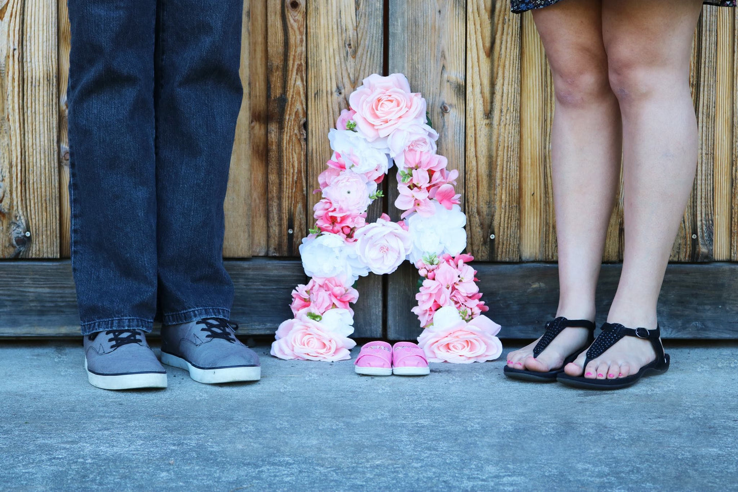 Floral letter pregnancy announcement maternity photo prop