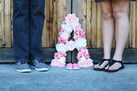 pregnancy announcement idea announcement photo prop maternity photo prop floral letter baby girl announcement gender reveal photo idea