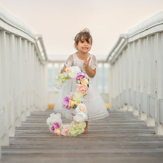 floral birthday girl photo shoot birthday photoshoot flower number