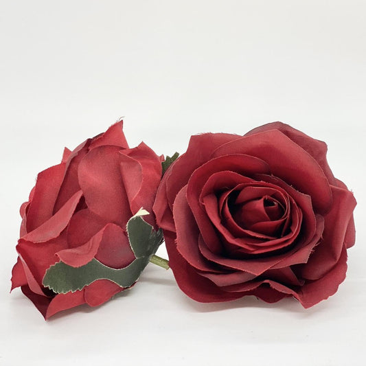 3.5" Artificial Red Rose Red Silk Flower Red Rose Head Dark Red Rose Dark Red Silk Flower Red Wedding Flower Red Floral Arrangement Red