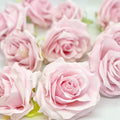 Blush pink artificial rose head faux flower for boho wedding decor