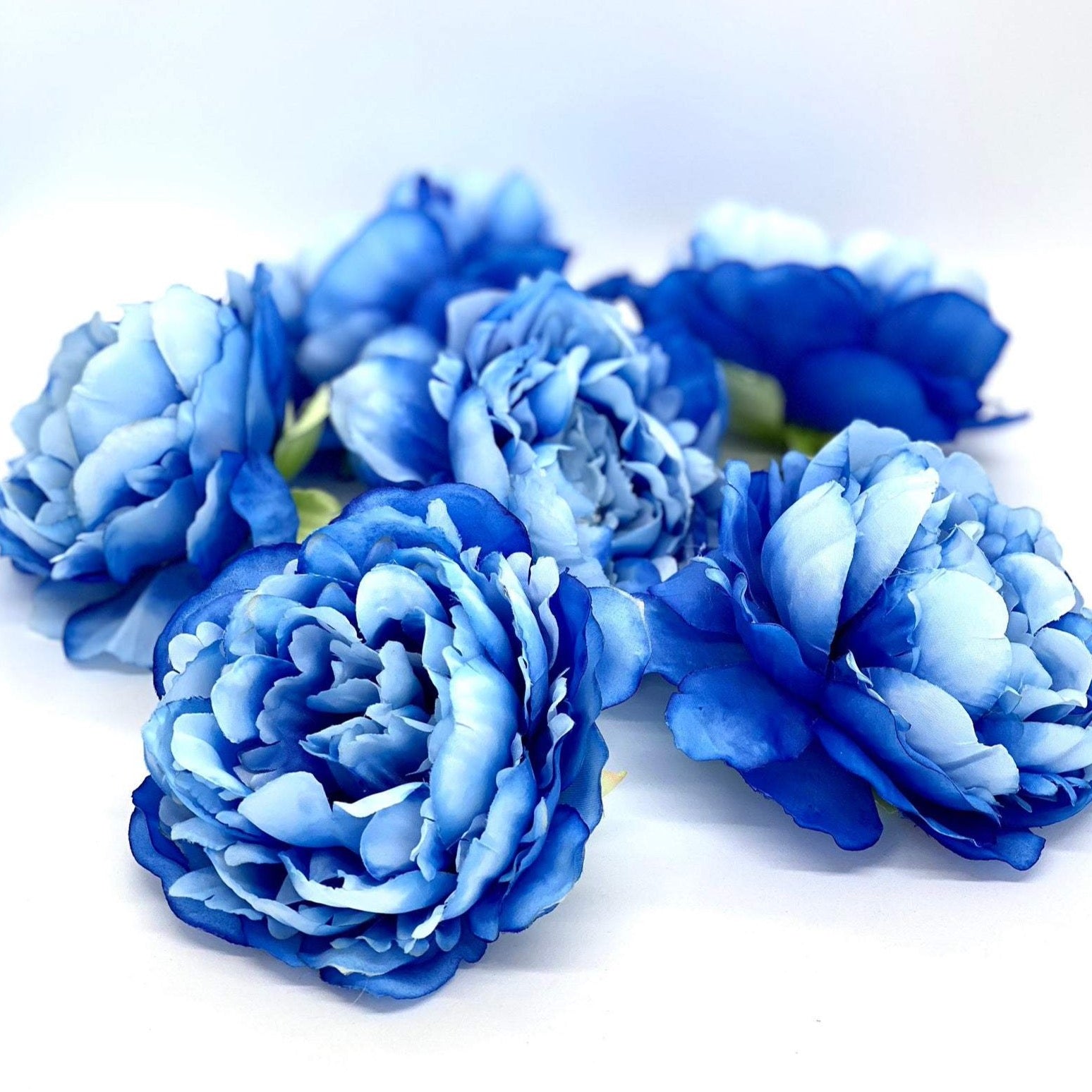5" Royal Blue Peony Two Tone Peony Wedding Flower Fluffy Peony Flower Artificial Peony Bright Blue Wedding Flower Blue Peony Decor