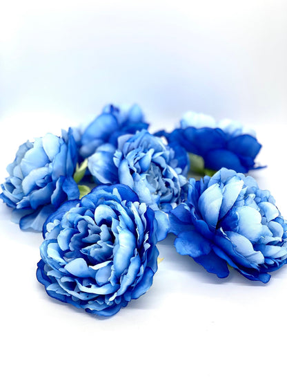 5" Royal Blue Peony Two Tone Peony Wedding Flower Fluffy Peony Flower Artificial Peony Bright Blue Wedding Flower Blue Peony Decor