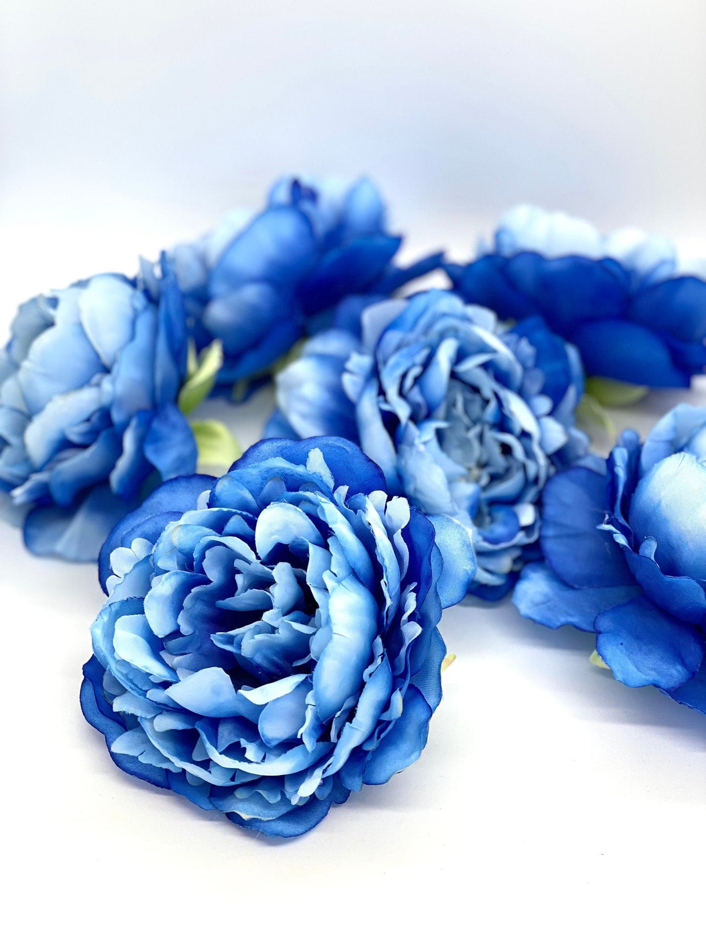 5" Royal Blue Peony Two Tone Peony Wedding Flower Fluffy Peony Flower Artificial Peony Bright Blue Wedding Flower Blue Peony Decor