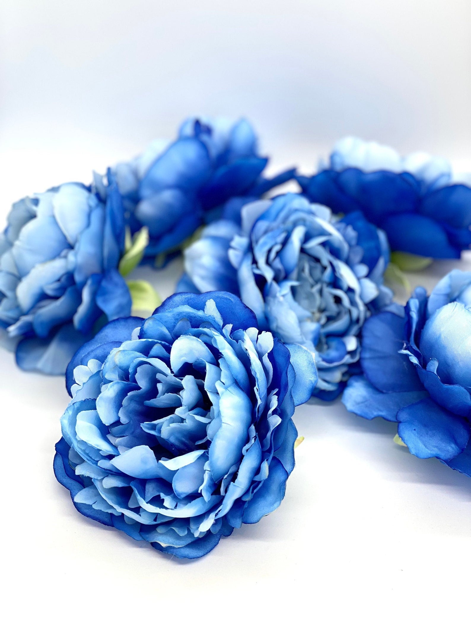 5" Royal Blue Peony Two Tone Peony Wedding Flower Fluffy Peony Flower Artificial Peony Bright Blue Wedding Flower Blue Peony Decor