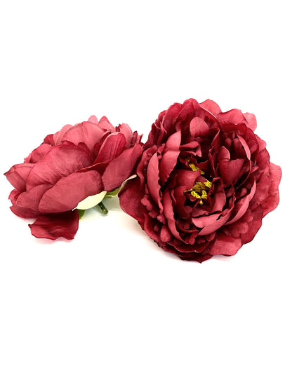 5" Deep Red Peony Burgundy Peony Wedding Flower Fluffy Peony Flower Artificial Peony Red Wedding Flower Dark Red Peony Decor Fall Wedding