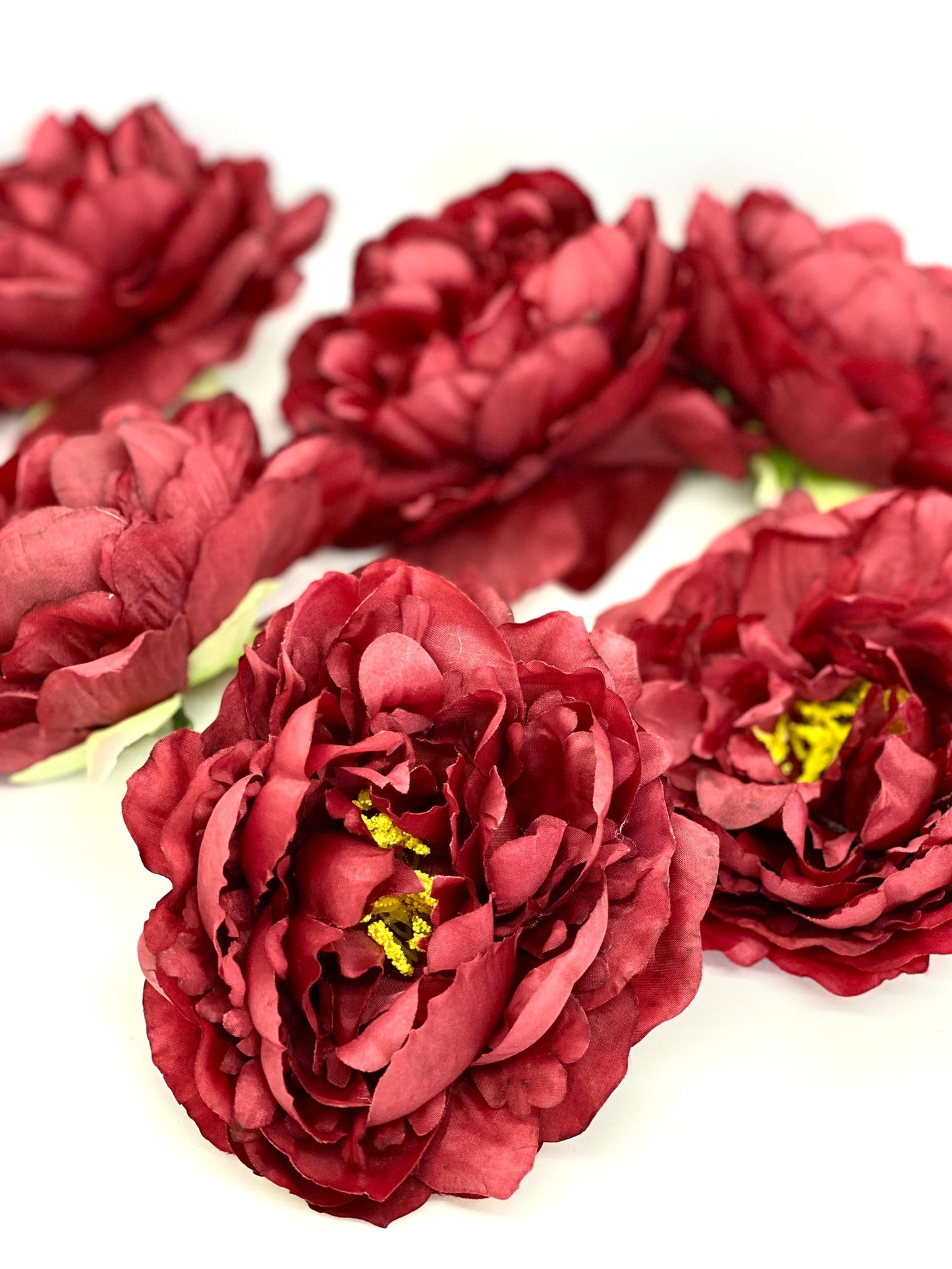 5" Deep Red Peony Burgundy Peony Wedding Flower Fluffy Peony Flower Artificial Peony Red Wedding Flower Dark Red Peony Decor Fall Wedding