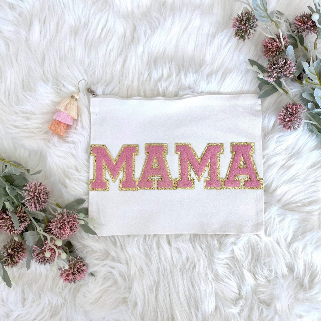 Large 9" x 11" MAMA Cosmetic Bag Mom Bag Organizer Diaper Bag New Mom Gift Baby Shower Gift Girl Mom Gift MAMA Life Large Zipper Pouch Bag
