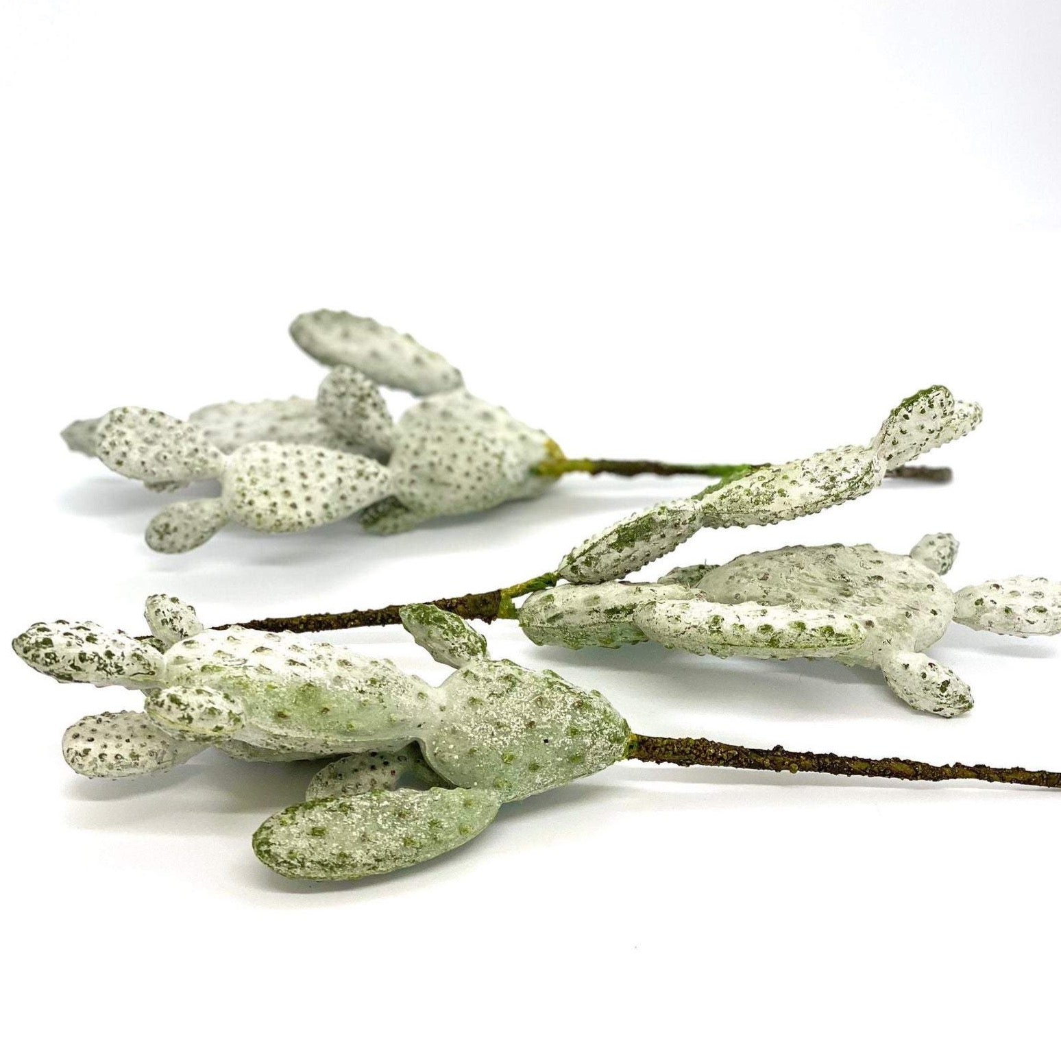 9.25" Artificial Cactus Pick Artificial Succulent Pick Faux Succulent Faux Cactus Decor Cacus Party Decor Frosted Cactus Light Green Cactus